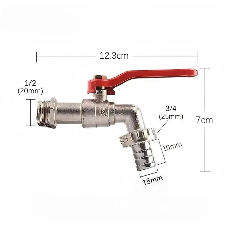 Garden Watering Irrigation Accessory 1 2x3 4 Lever Water Tap Zinc