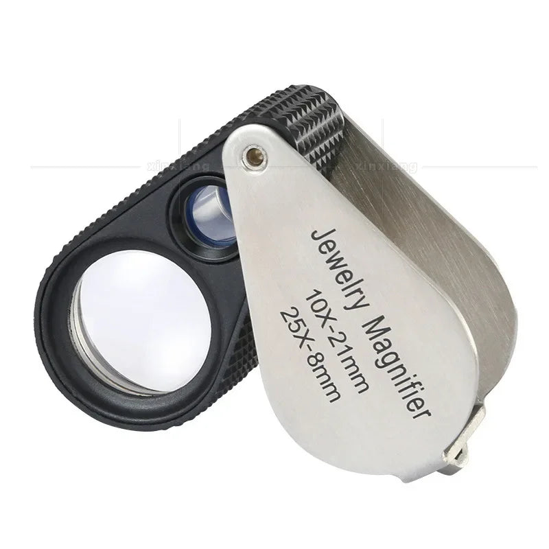 10x 25x Jewelry Loupe Magnifier – Dual Lens Optical Glass