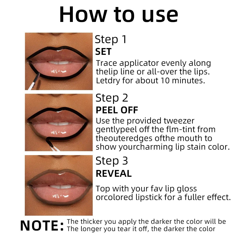 KAFURUX Peel Off Lip Stain – Waterproof Matte Lip Tint