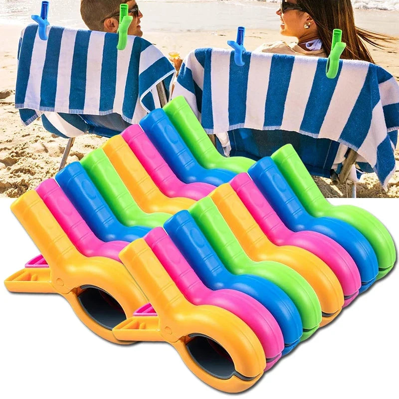 Heavy-Duty Beach Towel Clips for Pool & Cruise Chairs (4/8 Pcs)