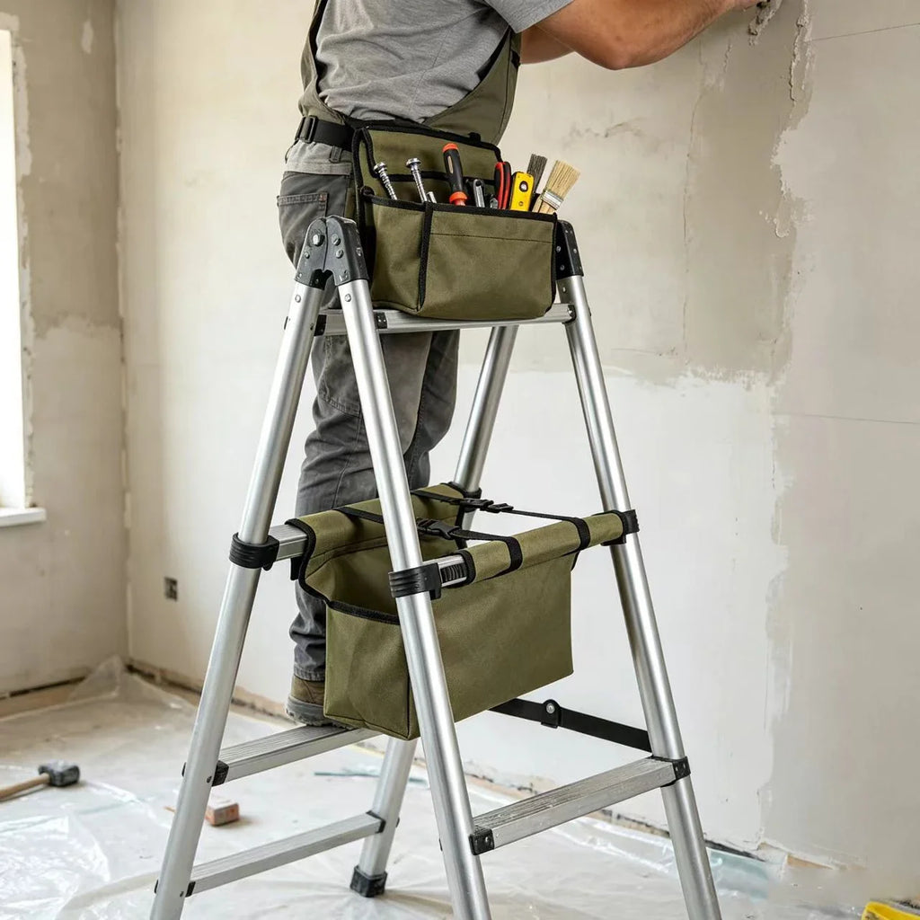Canvas Ladder Tool Bag – Large Capacity A-Frame Organizer