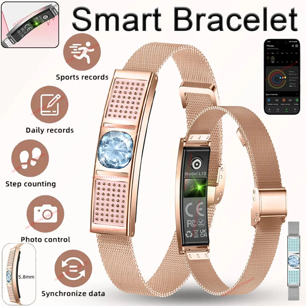 2026 Fashion Women Smart Bracelet Sport Modes Fitness Tracker Heart