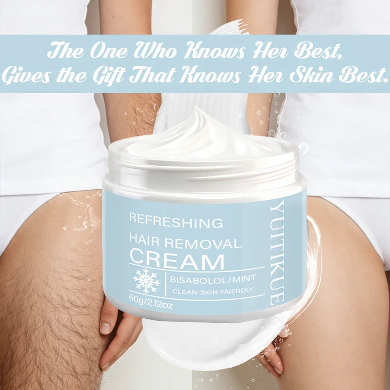 YUITIKUE Cooling Mint Hair Removal Cream – Men & Women 60g