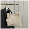 Women's Large Woven Straw Shoulder Tote Bag | Summer Fashion
