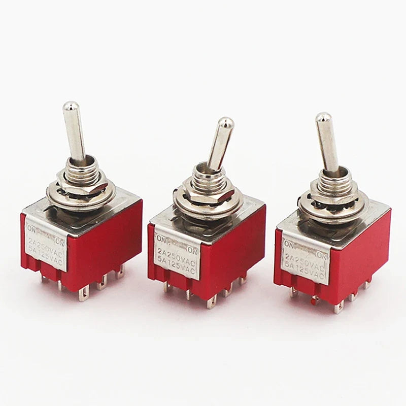 5A 125V-2A 250V AC MTS-402 Push Button Switch 9Pin Toggle Switches