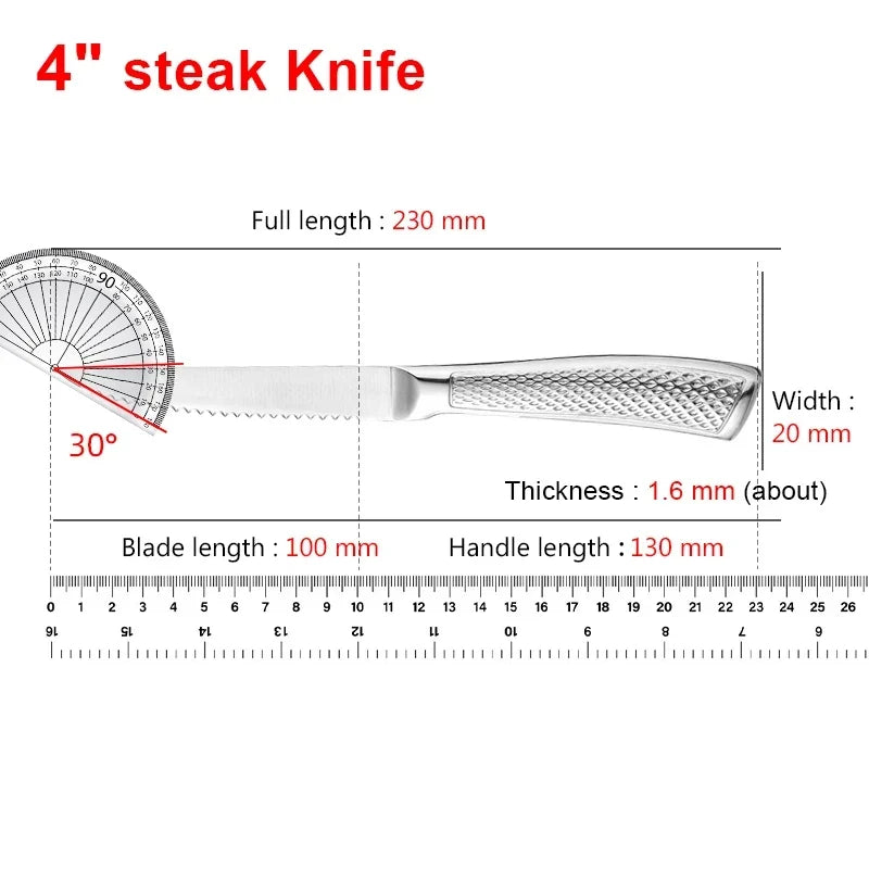 Stainless Steel Steak Knife Set – Serrated Knives 1, 3 or 6 Piece