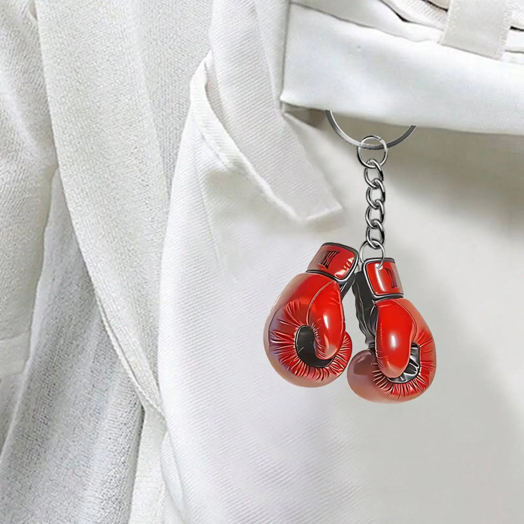 Boxing Gloves Key Rings 2D Acrylic Bag Charm Keychain Exquisite