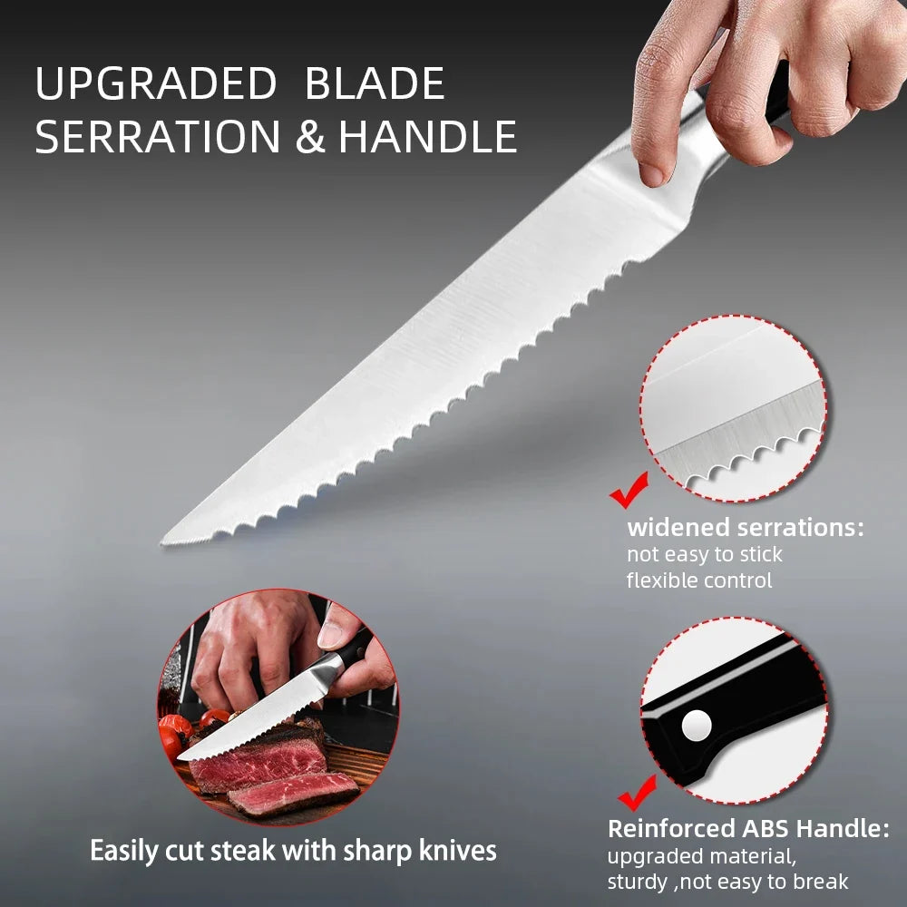 Stainless Steel Steak Knife Set – 1, 3 or 6 Piece Kitchen Knives