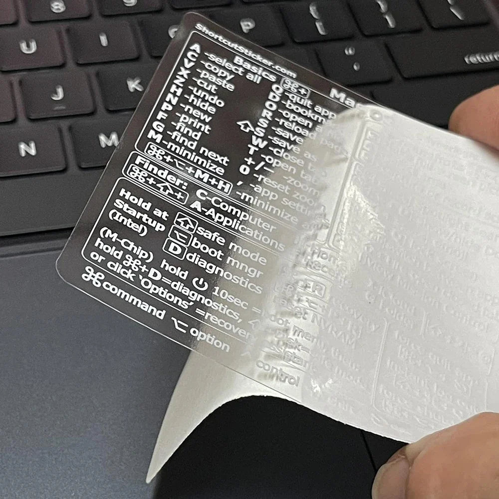 Windows Mac OS Shortcuts Laptop Office Software Waterproof Stickers