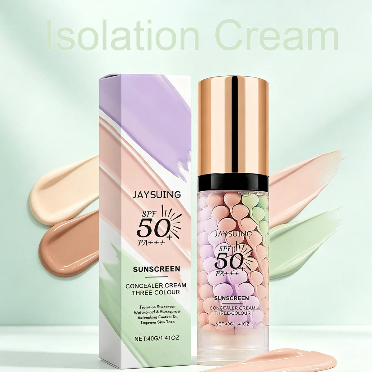 Tri-Color Correcting Sunscreen Primer – Waterproof Makeup Base