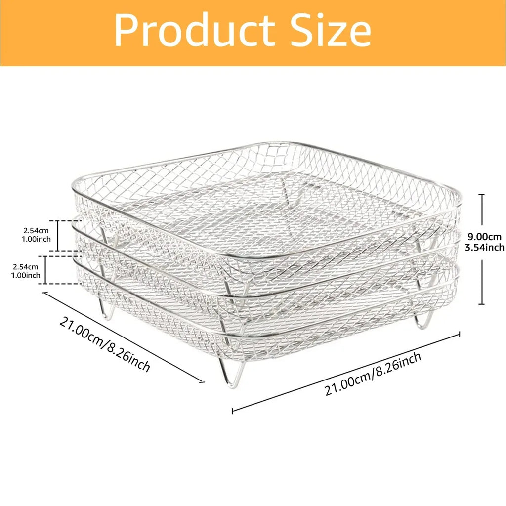 Stackable Air Fryer Rack 1-3 Layer 304 Stainless Steel