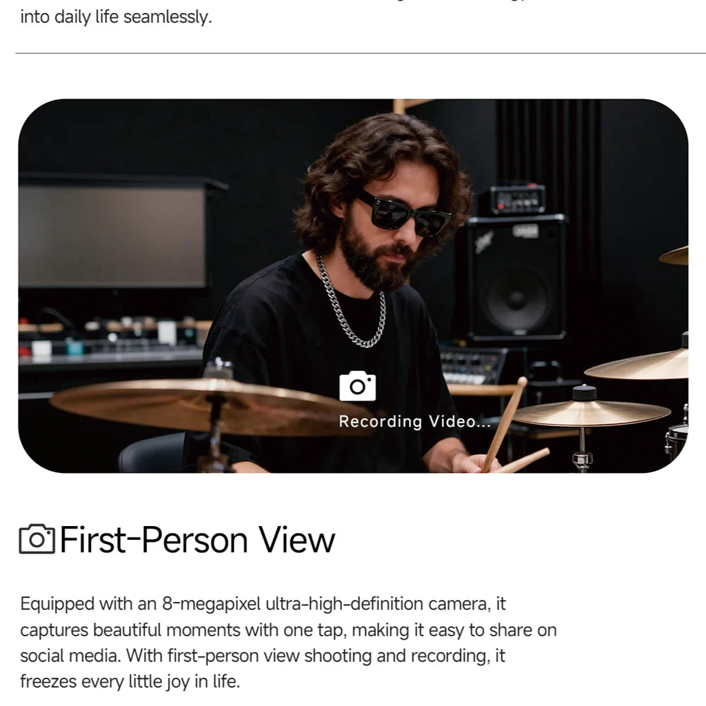 MINGCC MT5 Ultra AI Smart Glasses | 8MP Camera Bluetooth