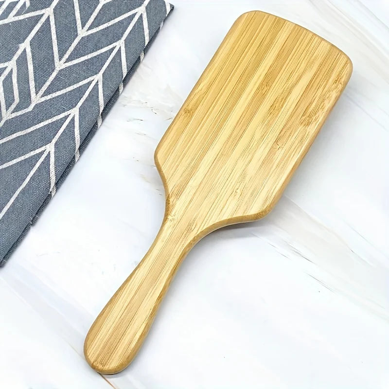 Natural Bamboo Square Comb – Sunflower Anti-Static Hair Comb
