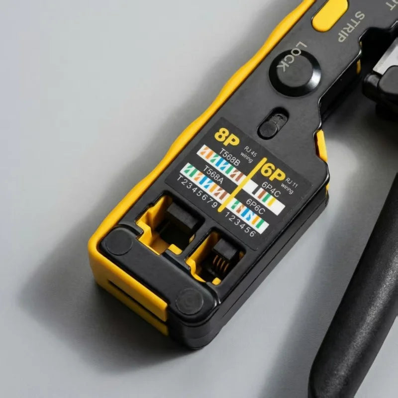 RJ45 Crimping Tool Kit – Cat5 Cat5e Cat6 Pass-Through Crimper