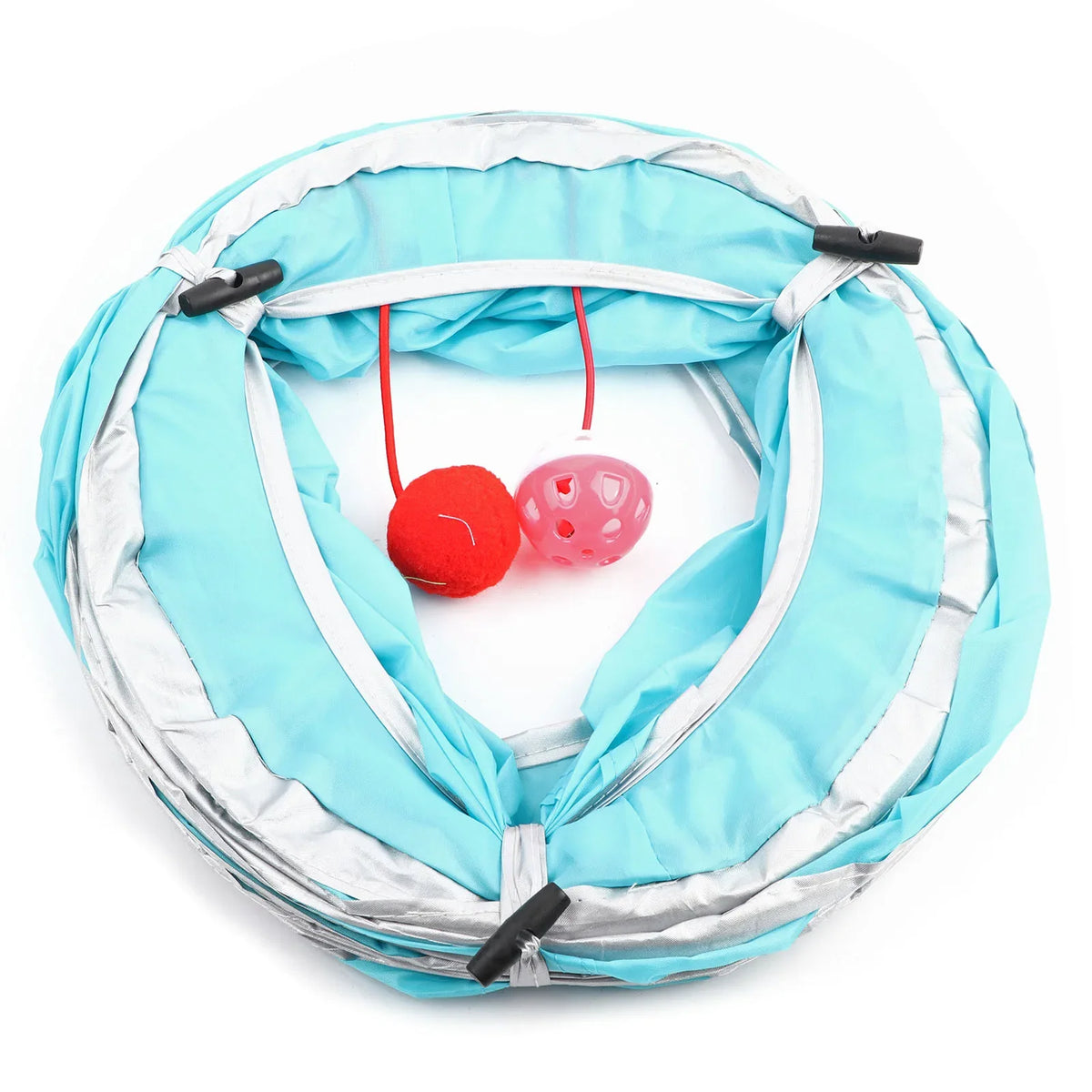 Folding Cat Tunnel Crinkle Kitten Play Pet Ball Hole Dogs Animals