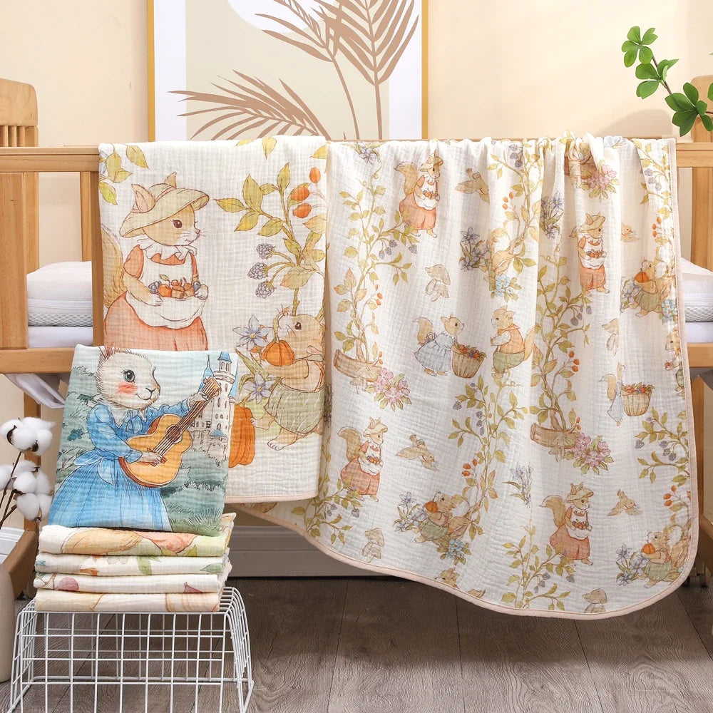 Newborn Baby Bath Towel | Soft Cotton Bamboo Gauze Blanket