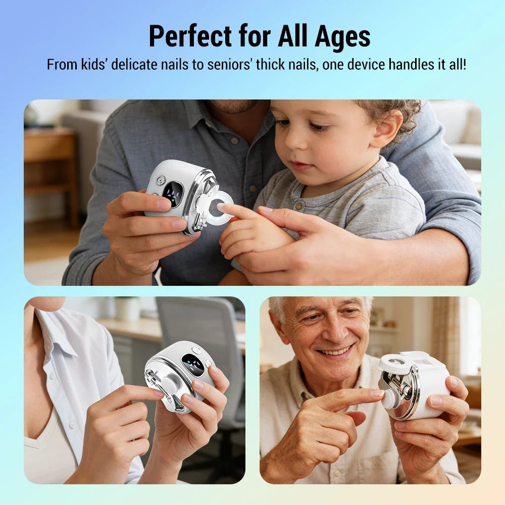 AFDEAL Electric Nail Trimmer – Dual Blade, LED, 3-Speed, LCD