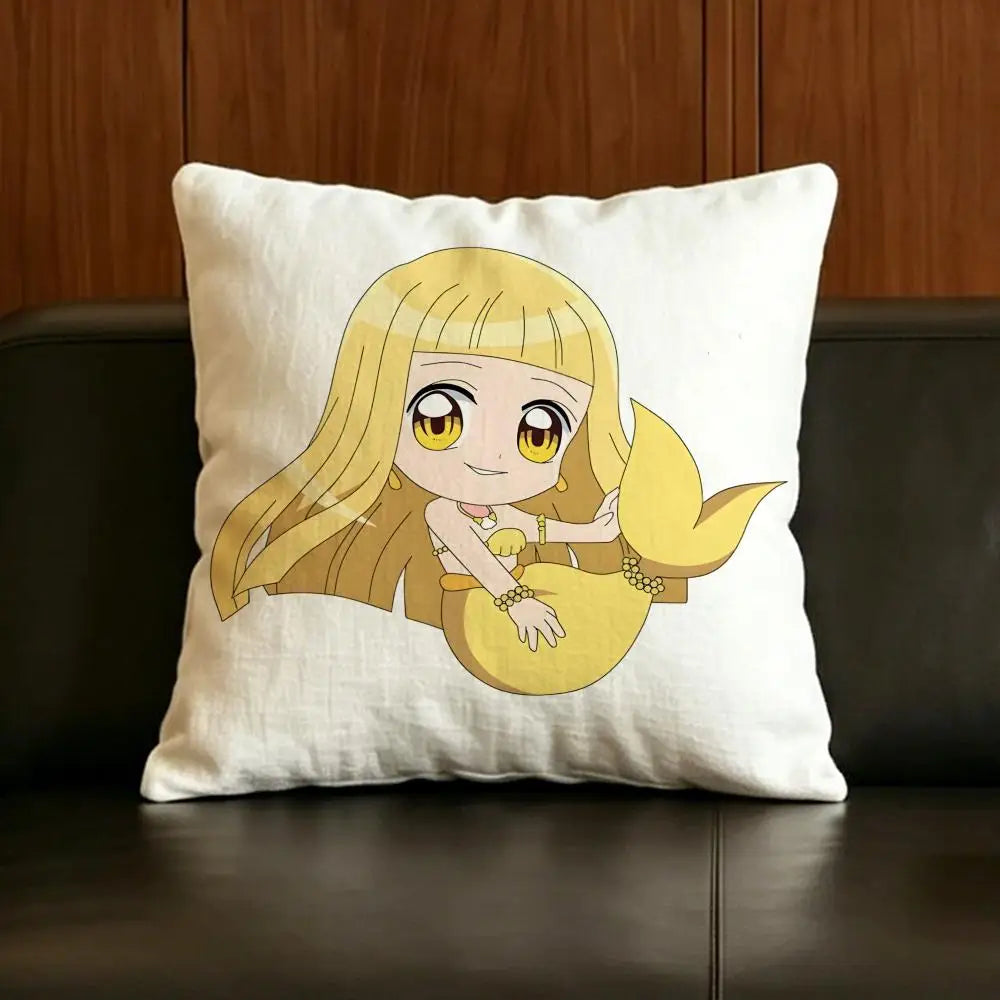 Anime Mermaid Melody Linen Cushion Cover | Sofa & Bedroom Decor