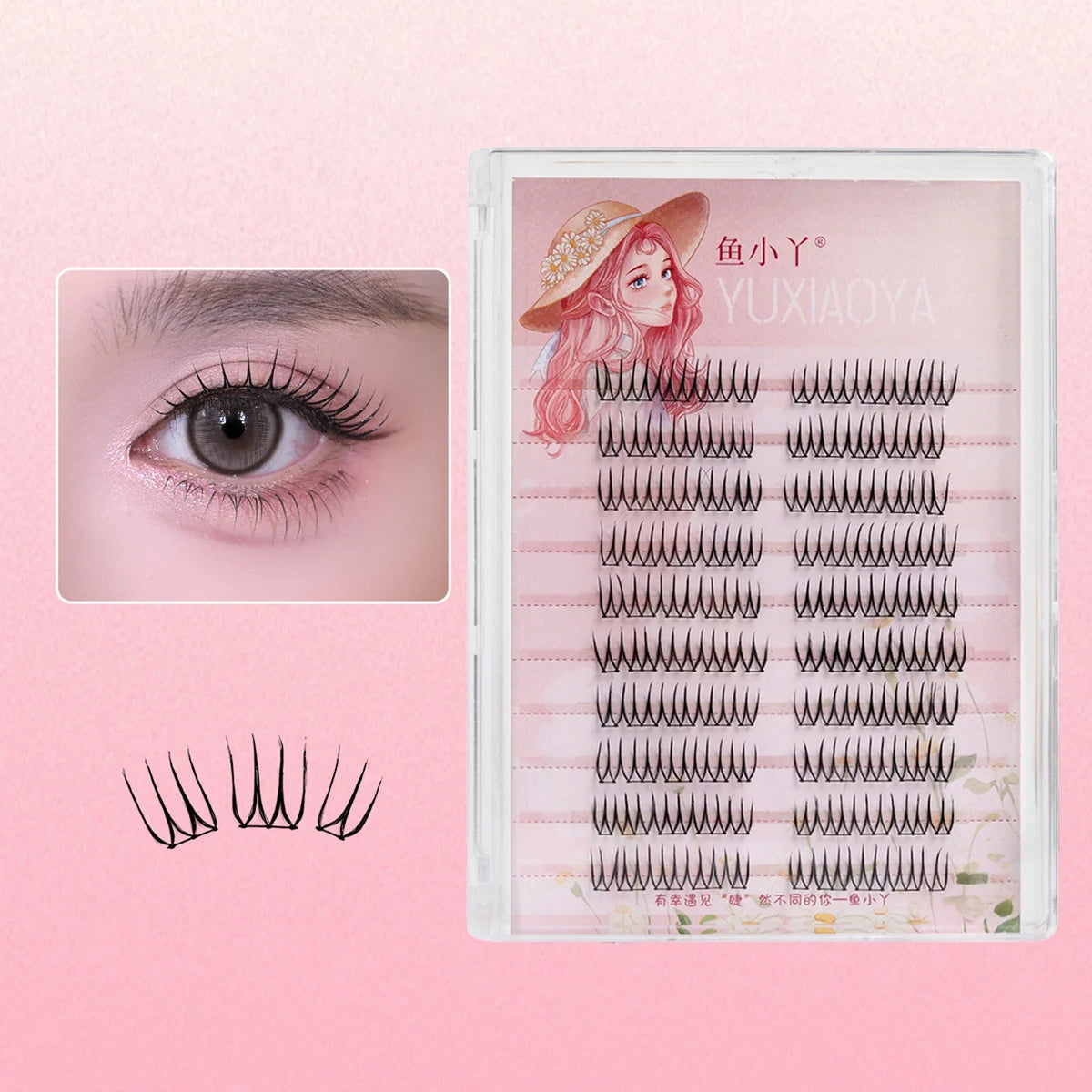 C Curl 8–12mm Wispy DIY Eyelash Clusters | Black Stem