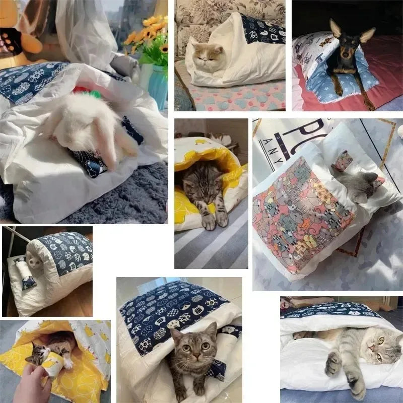 Kawaii Removable Cats Bed House Home Supplies Products Adult Large