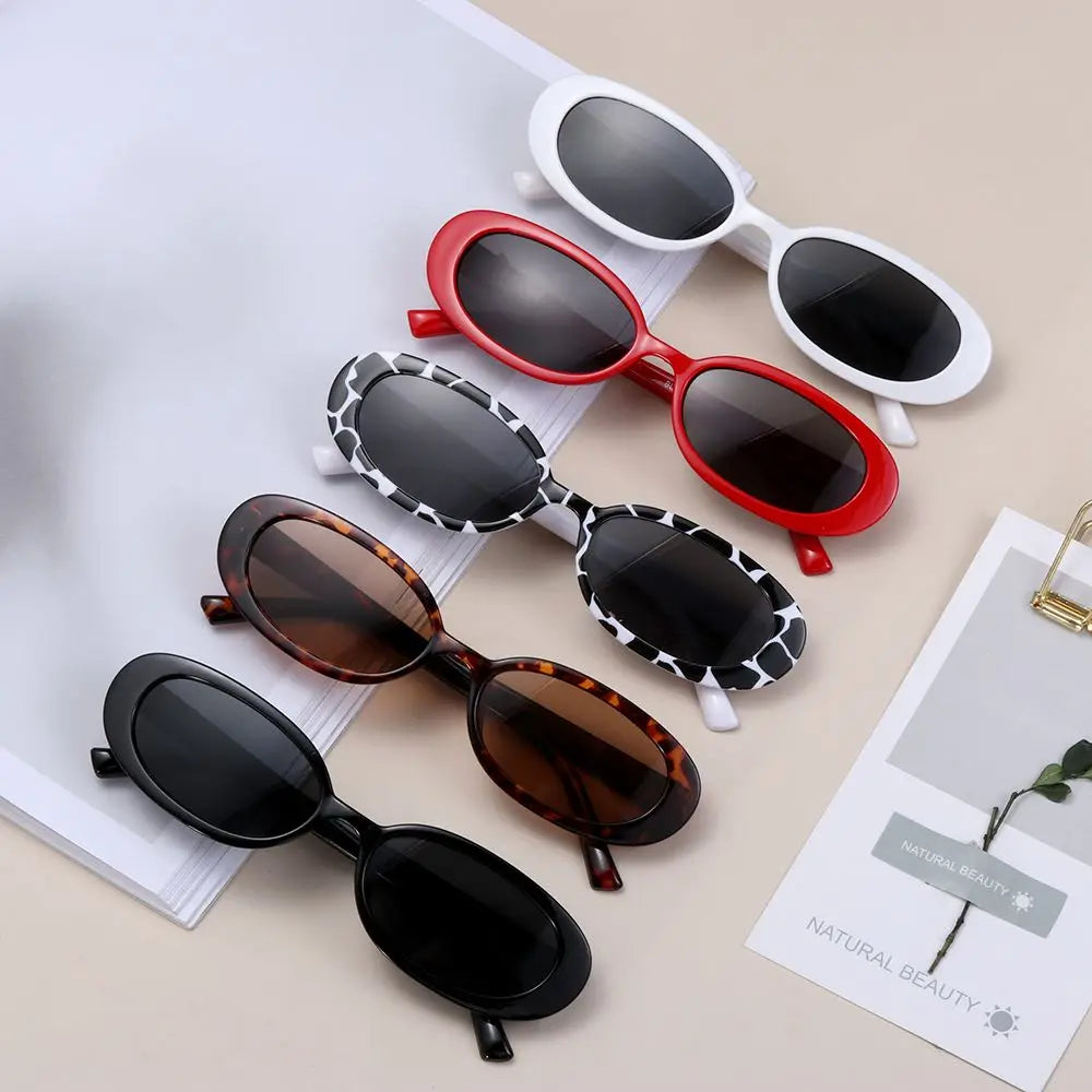 Vintage UV400 Oval Sunglasses – Women's Fashion Shades