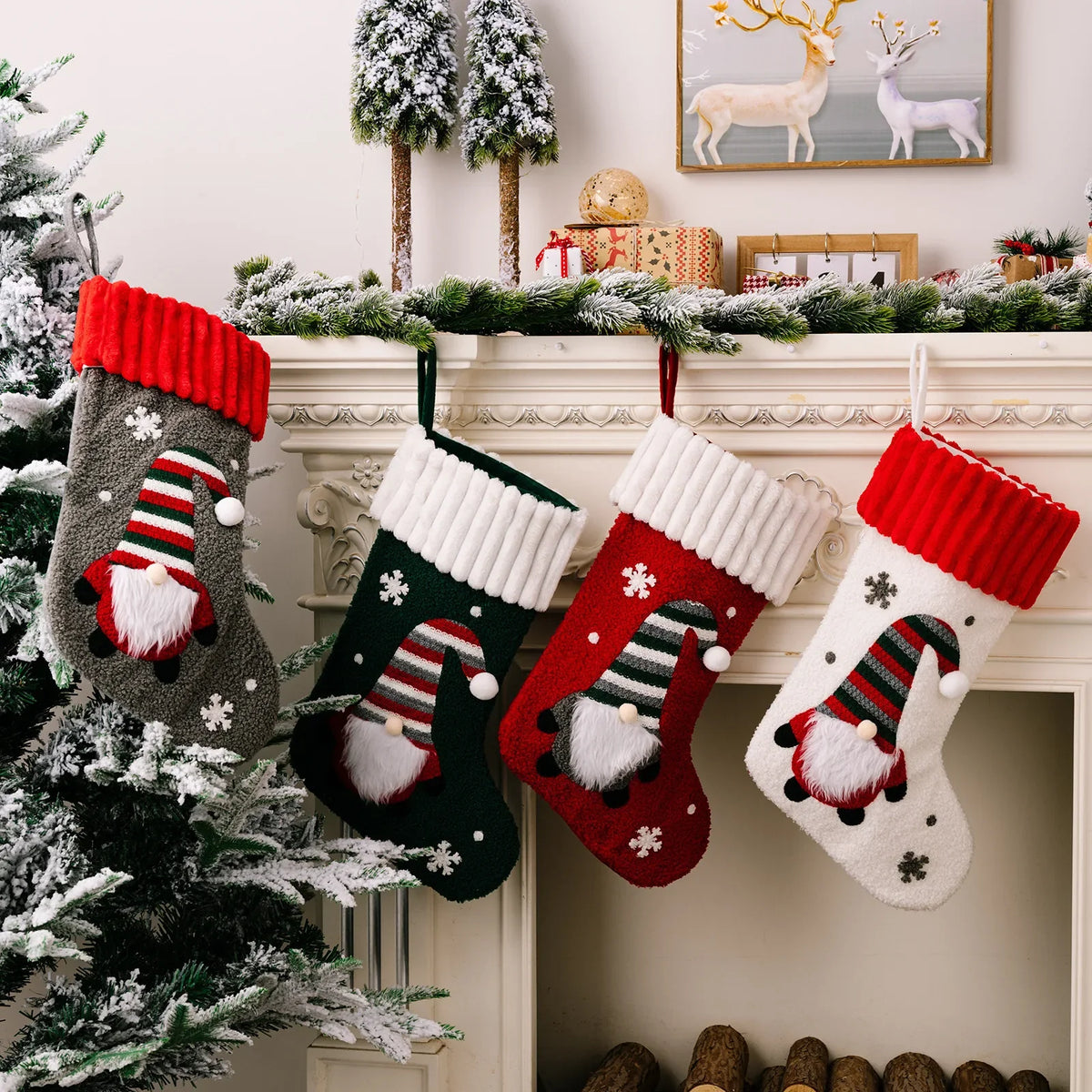 Christmas Decorations Rudolph Socks No Face Doll Bag Cartoon
