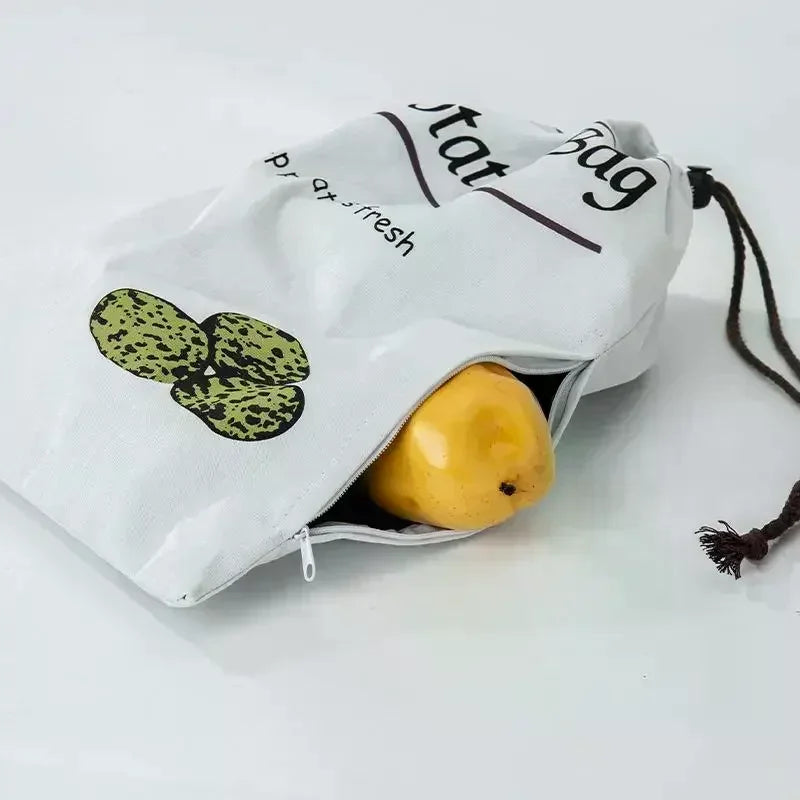 Reusable Canvas Drawstring Bags for Potato & Onion Storage