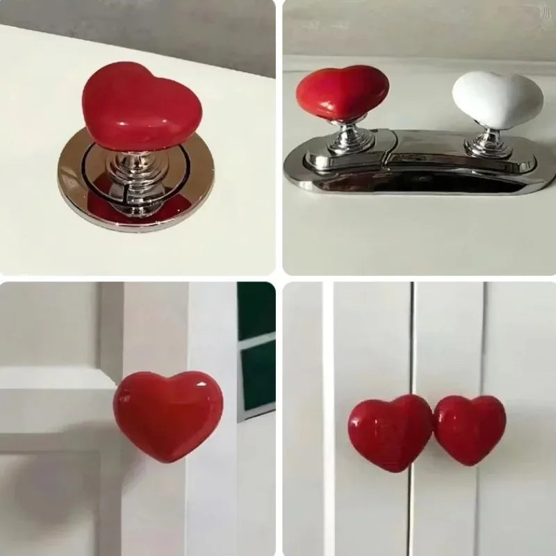 Heart-Shaped Toilet Flush Button Covers with Nail Guards – 10 Pack