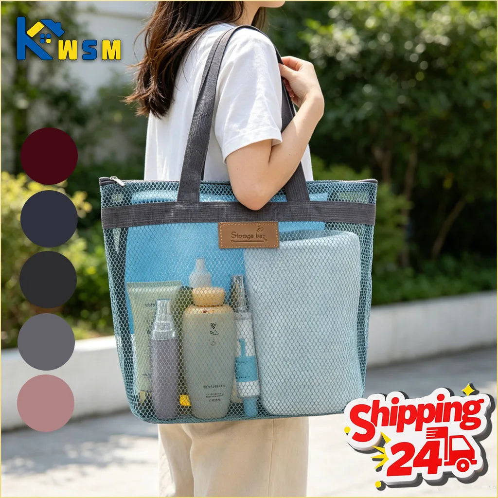 Large Mesh Beach Tote Bag – Pool, Gym & Travel Storage