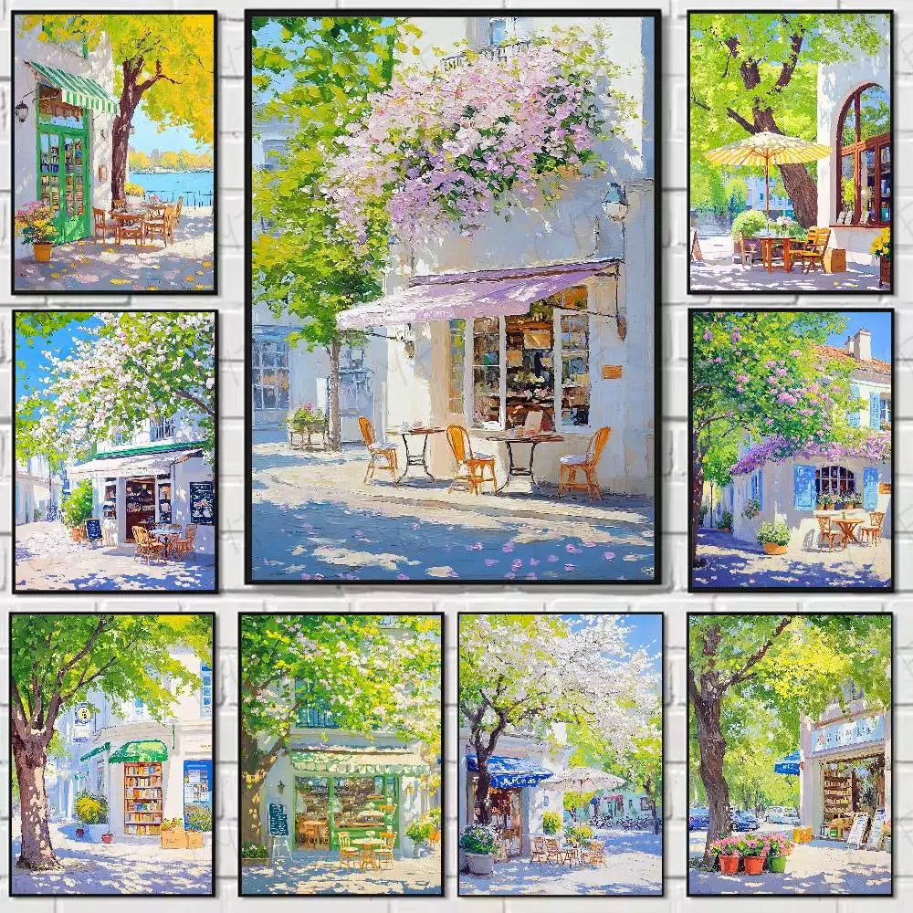 Street Leisure Canvas Wall Art Poster – Waterproof Oil Painting