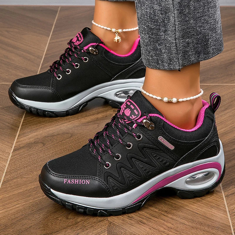 Women's Platform Hiking Sneakers – Non-Slip Low Top Sport Shoes