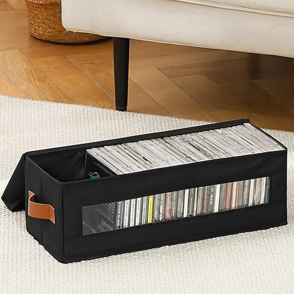 Large CD DVD Storage Box – Foldable 37-Disc Oxford Fabric Case