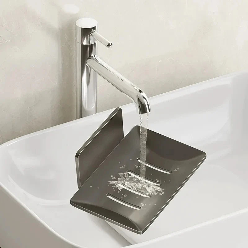 Wall Mounted Soap Dish No Drill – Space Aluminum Holder