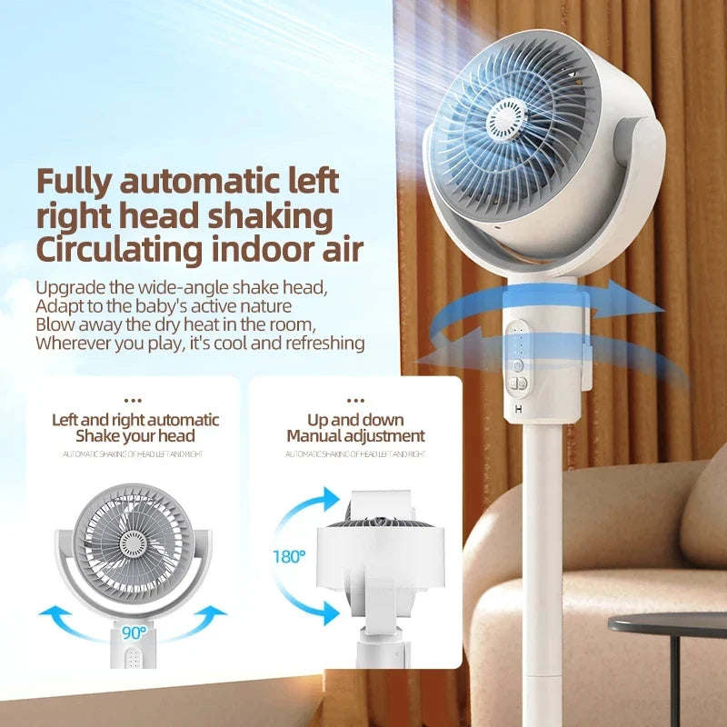 HOMEFISH 360° Smart Floor Fan | Remote & Adjustable Height