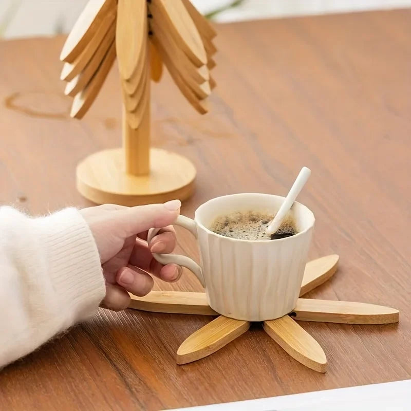Bamboo Heat-resistant Mat Suitable Dishes Quartz Pots Tripod 4