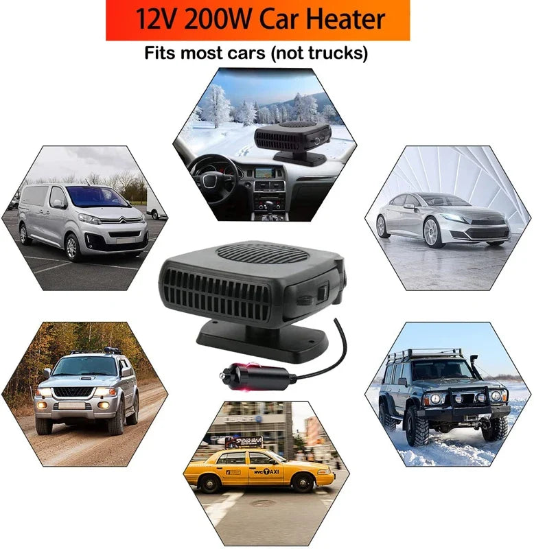 Portable Car Defroster Heater Fan 12V/24V 200W | Windshield