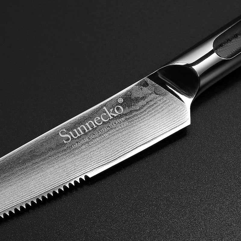 Sunnecko 5" Damascus Steak Knife – 73-Layer VG10 Steel