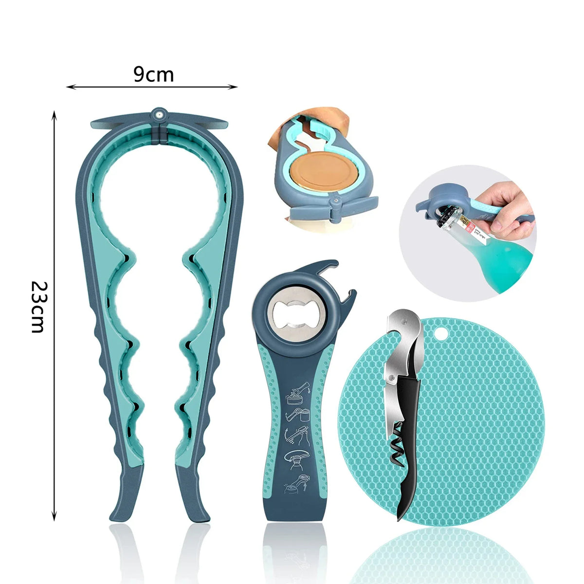 4-Piece Jar & Bottle Opener Set | Ergonomic Non-Slip Grip