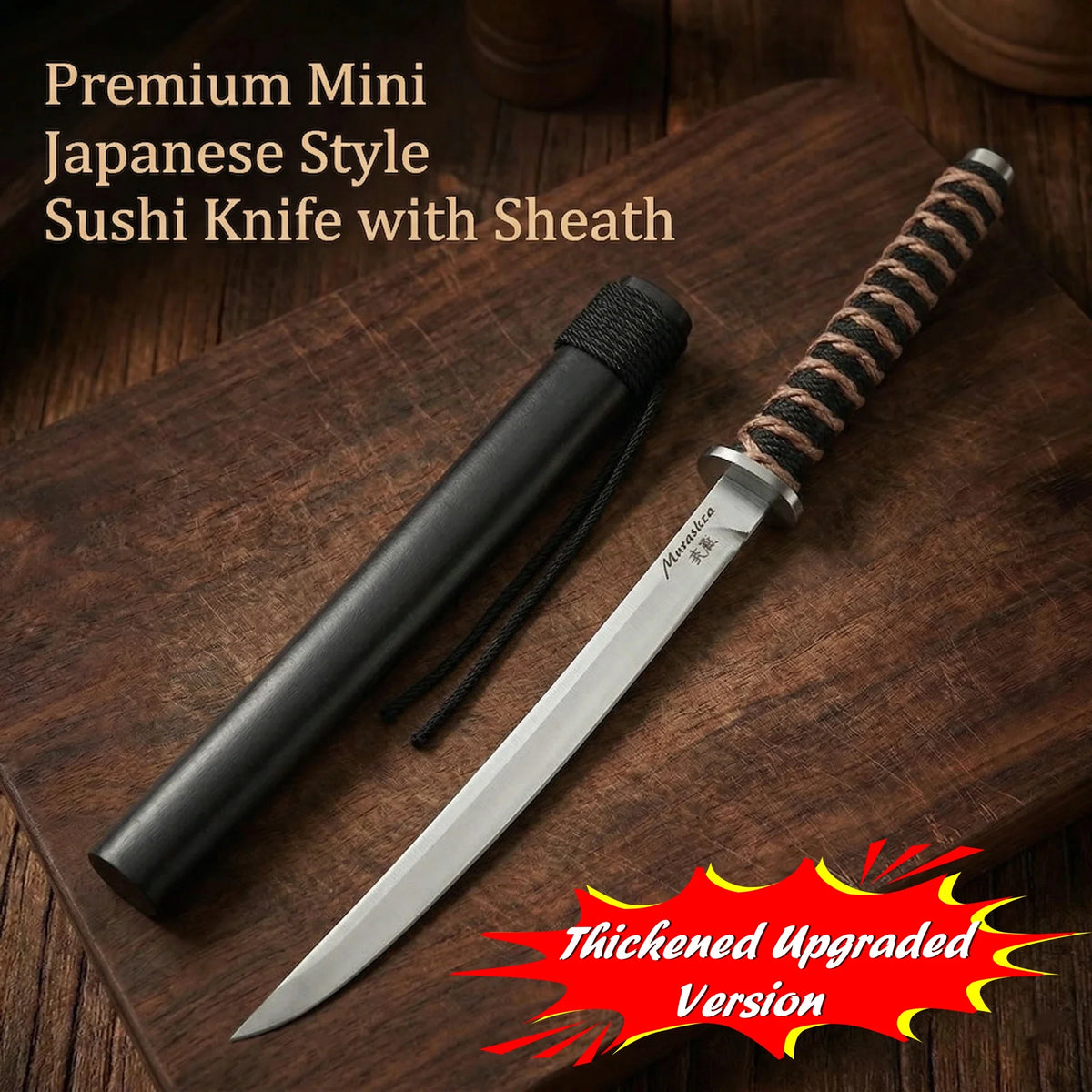 Japanese Sushi Knife with Sheath – Sharp Mini Sashimi Knife
