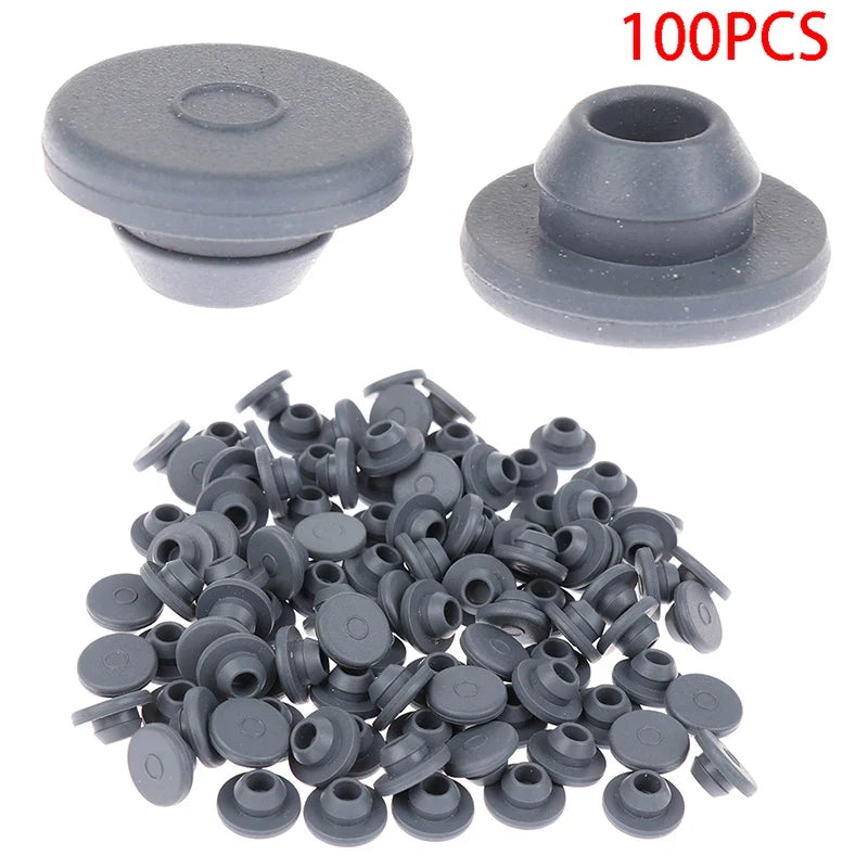 100 Self-Sealing Butyl Rubber Injection Ports for 13mm Jars
