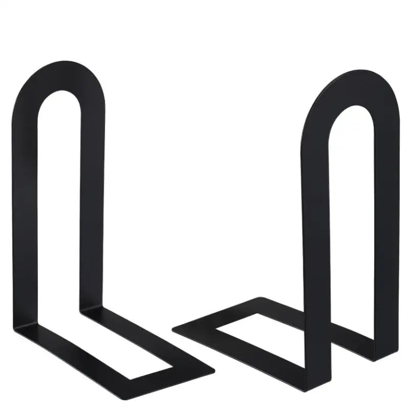 L-Shaped Iron Bookends Set of 2 – Non-Slip Desk Book Stand