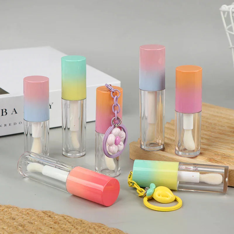 Gradient Lip Gloss Tube with Keychain | Refillable DIY Container
