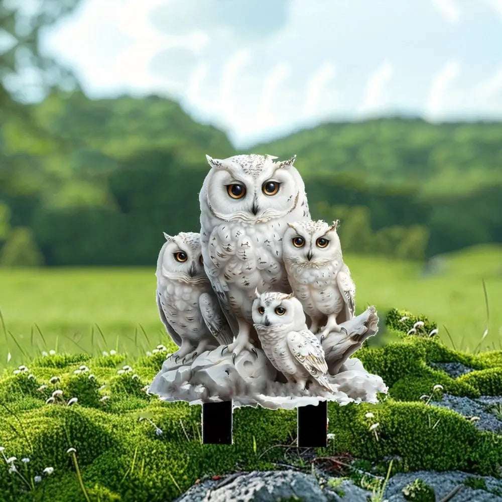 Acrylic Owl Garden Stake – Waterproof Figurine Yard Decor