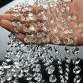 Long Octagon Beads Silver Rings Hooks Crystal Chandelier Chain