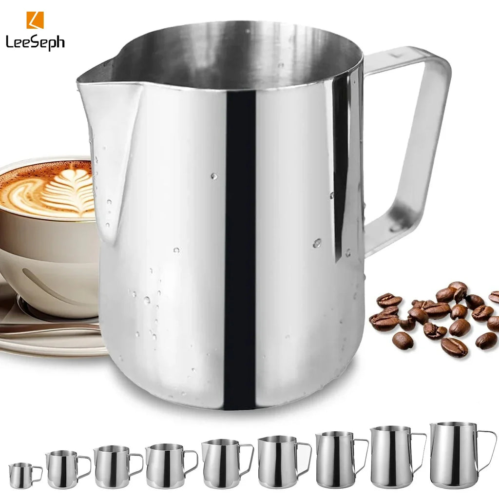 Leeseph Stainless Steel Milk Frothing Pitcher | Latte Art Jug