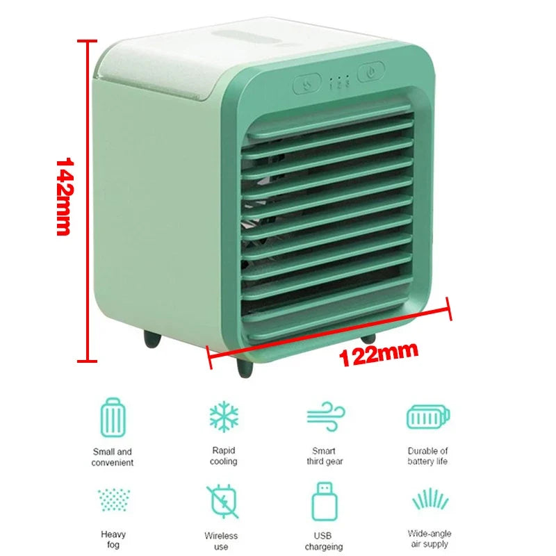 USB Spray Cooling Fan – 3-in-1 Mini Air Conditioner & Humidifier