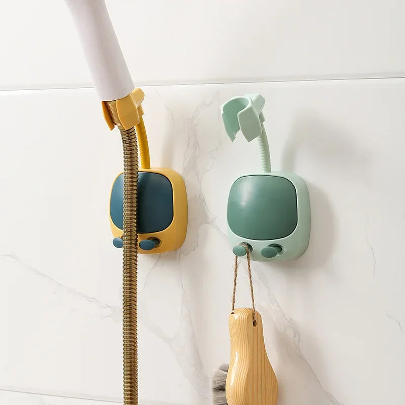 Punch-Free Adjustable Shower Head Holder – 360° Rotating Bracket