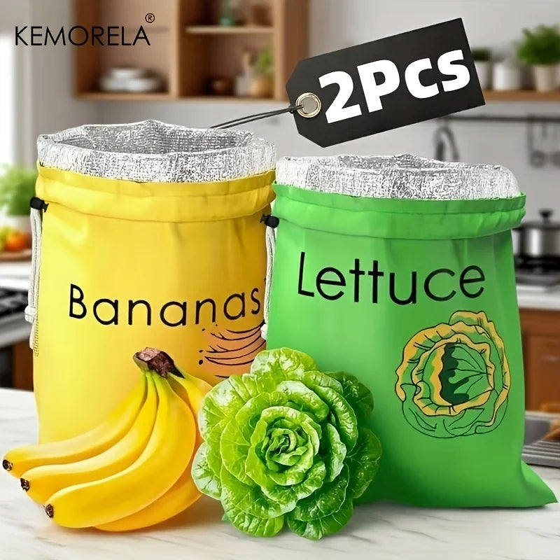 2-Pack Banana & Vegetable Freshness Storage Bags | KEMORELA