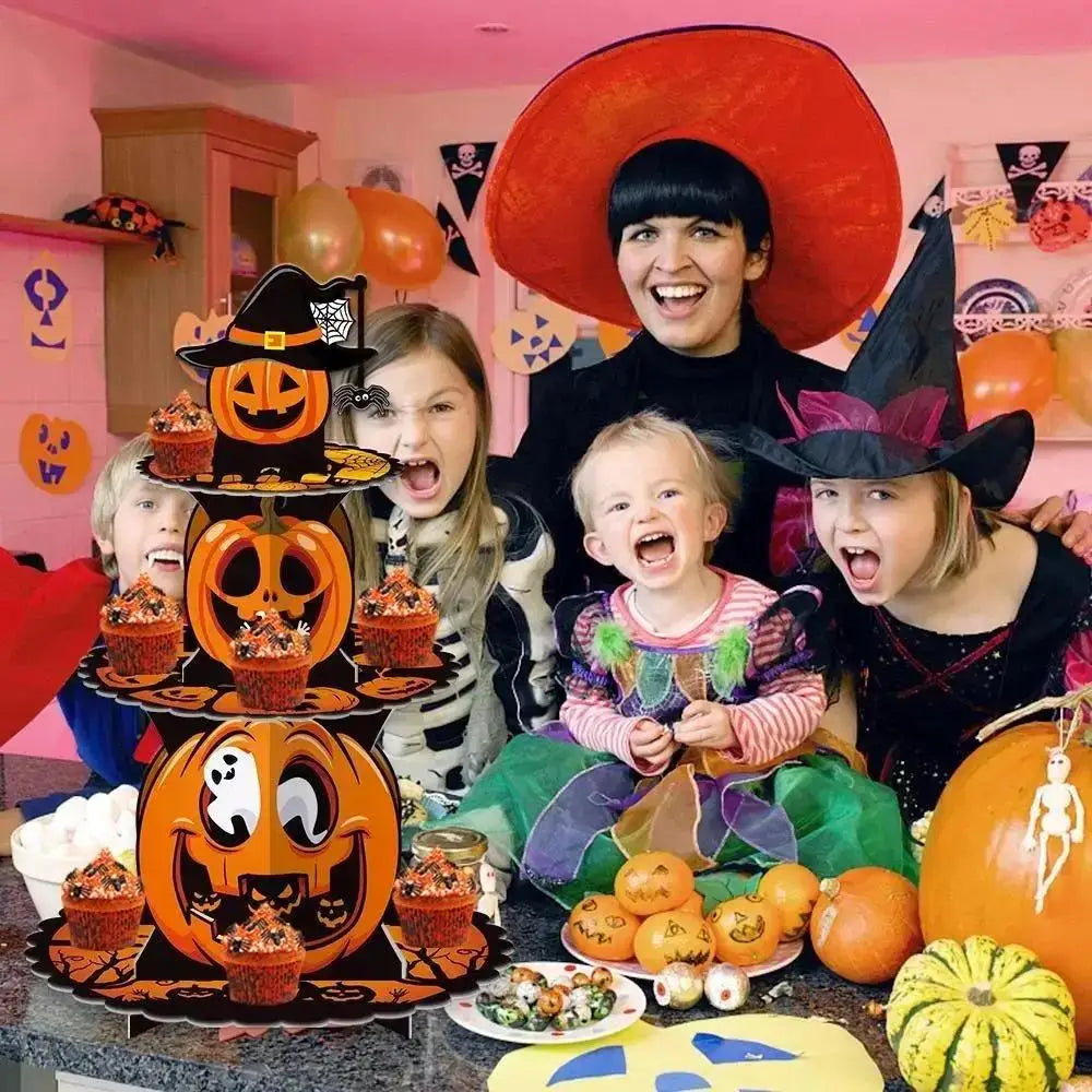 Halloween Pumpkin Multi-Layer Paper Cake Stand | Dessert Rack