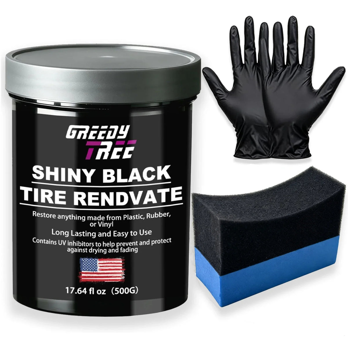 Shiny Black Tire Dressing – Deep Gloss No-Sling Formula 17.64oz